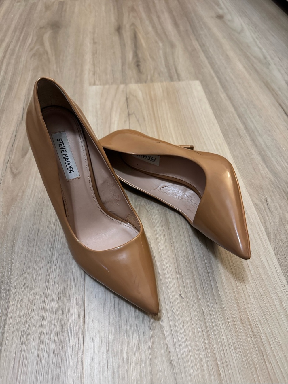 Steve Madden Vala Pointed Toe Stiletto Pumps in Nude Caramel